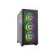Gamdias ATHENA M1 Elite RGB Mid Tower Gaming Case showcasing vibrant RGB lighting and sleek design