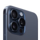 The iPhone 15 Pro Max in Blue Titanium color with 512GB storage, showcasing its sleek design and advanced features