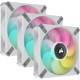 Corsair iCUE ML120 RGB ELITE Premium 120mm PWM Magnetic Levitation Fan White Triple Fan Kit with iCUE Lighting Node CORE