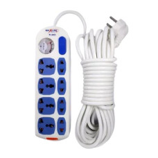 Maxline ML Q455 Extension Socket 2 Pin Multiplug 4 Port Power Strip with 5 Meter Cable