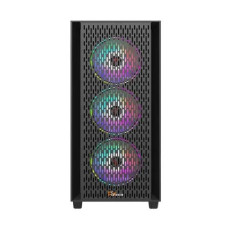 PC Power Flow Dark Mesh Mid Tower ATX Gaming Casing with Power Supply PC Power Flow Dark Mesh Mid Tower ATX Gaming Casing with Power Supply