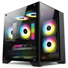 PC Power Ice Cube 2024 BK mATX ARGB Gaming Casing