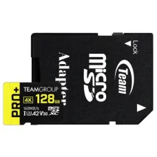 TEAM A2 PRO+ 128GB MicroSDXC UHS-I U3 V30 Memory Card with Adapter TEAM A2 PRO+ 128GB MicroSDXC UHS-I U3 V30 Memory Card with Adapter