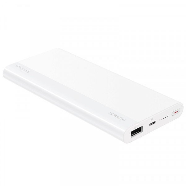 Huawei Powerbank 10000mAh Type C (CP11QM) in white color, perfect for charging smartphones and tablets on the go.