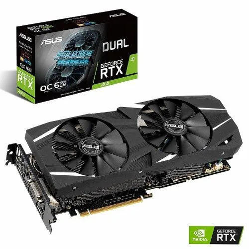 Asus Dual GeForce RTX 2060 OC edition graphics card showcasing its sleek design and powerful performance for gaming and graphic-intensive applications