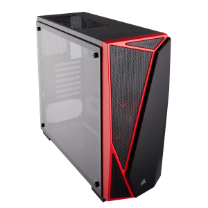 Corsair Carbide Series SPEC-04 Tempered Glass Mid-Tower Gaming Case Black Red
