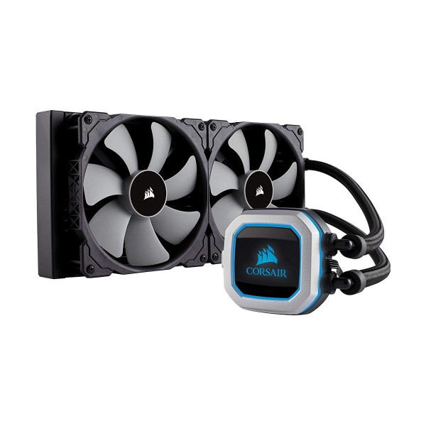 Corsair Hydro Series H115i PRO RGB 280mm Liquid CPU Cooler showcasing RGB lighting and design