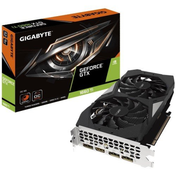 Gigabyte GeForce GTX 1660 Ti OC 6GB Graphics Card showcasing its sleek design and cooling features, perfect for gaming