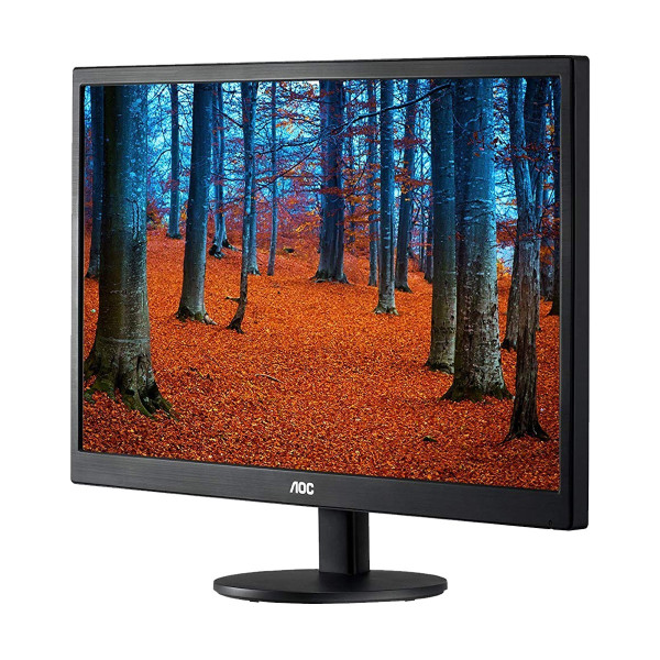 AOC E970SWN5 monitor showcasing 18.5 inch screen with 1366 x 768 resolution in a Unix Network shop
