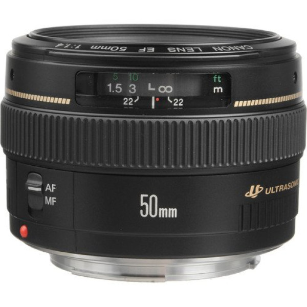 Canon EF 50mm f/1.4 USM Prime Lens displayed on a table for photography enthusiasts in Jashore