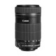 Close-up of Canon EF-S 55-250mm F4-5.6 IS camera lens showcasing its features and design