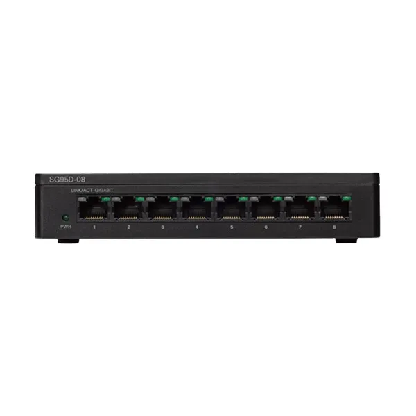 Cisco SG95D 08 Port Gigabit Unmanaged Desktop Switch displayed on a clean background