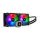 Corsair Hydro Series H115i RGB Platinum 280mm liquid CPU cooler showcasing its RGB lighting and design features