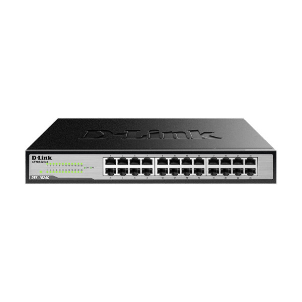 D Link DES 1024C 24 port unmanaged switch designed for efficient network management and connectivity.