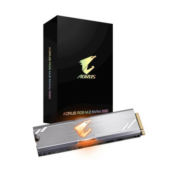Gigabyte 512GB Aorus RGB M.2 NVMe SSD showcasing design and features