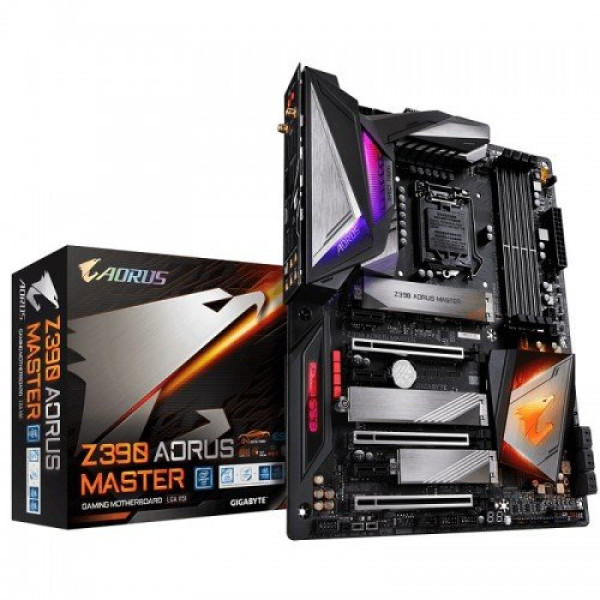 High-quality image of the Gigabyte Z390 Aorus Master motherboard showcasing its features and design