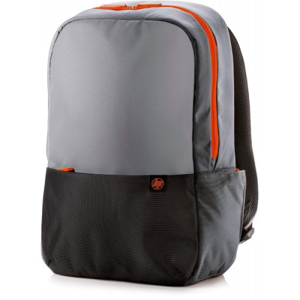 HP 15.6 Duotone Orange Backpack showcasing its vibrant design and spacious compartments