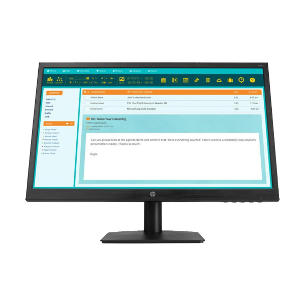 HP N223v 21.5 Inch TN LED backlight monitor showing Full-HD 1920x1080 resolution with anti-glare feature