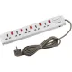 Huntkey PZC504 Five Socket 3 Line Surge Protection White PowerStrip