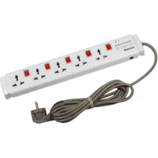 Huntkey PZC504 Five Socket 3 Line Surge Protection White PowerStrip