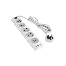 Huntkey SZD401 Four Socket One Switch 201J Surge Protection White PowerStrip