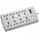 Huntkey SZM604 Six Socket One Master Switch 375 Joules Surge Protection White PowerStrip