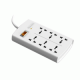 Huntkey SZM604 Six Socket One Master Switch 375 Joules Surge Protection White PowerStrip 2026 jessore bd