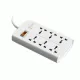 Huntkey SZM604 Six Socket One Master Switch 375 Joules Surge Protection White PowerStrip