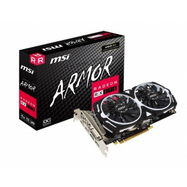 MSI Radeon RX 570 ARMOR 4G OC GDDR5 Graphics Card showcasing sleek design and features
