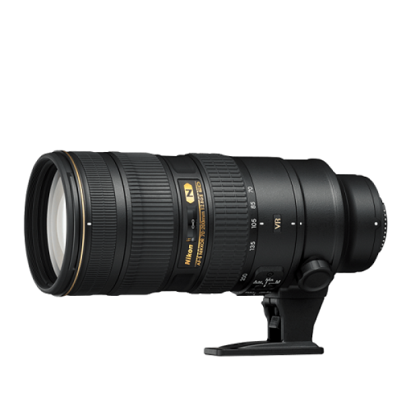 Nikon 70-200mm f/2.8G ED VR II AF-S Nikkor lens showcasing its design and features