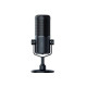 Razer Seiren Elite dynamic microphone showcased on a desk for professional audio recording