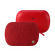 REMAX RB-M19 Desktop fabric red Bluetooth speaker displayed on a desk with clear sound quality