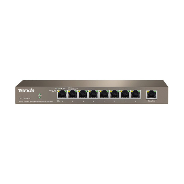 Tenda TEG1009P EI 9 Port  8 PoE  8GIGA Uplink 10 100 1000Mbps Desktop Switch 2026 jessore bd