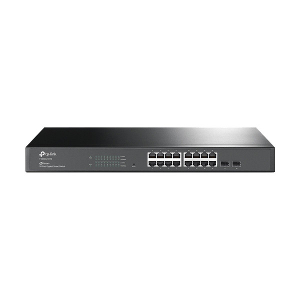 TP Link T1600G 18TS Jetstream 16 Port Gigabit Smart Switch with 2 SFP Slots for enhanced network connectivity