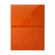 Western Digital 1TB My Passport USB 3.0 external hard drive in orange color, perfect for data storage